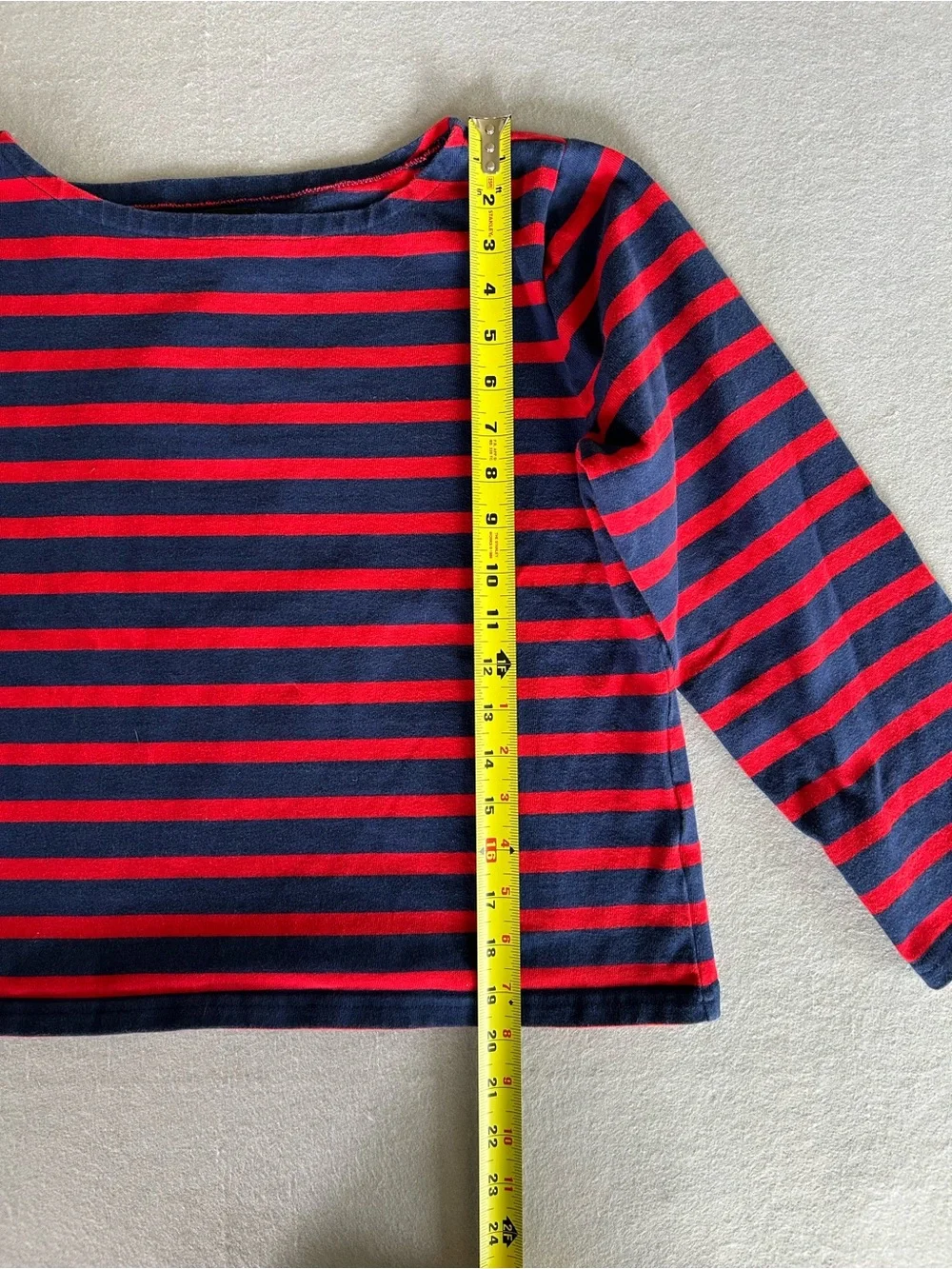 2 J. Crew Womens Long Sleeve T-Shirt Size M- Black & White, Blue &Red Stripes
